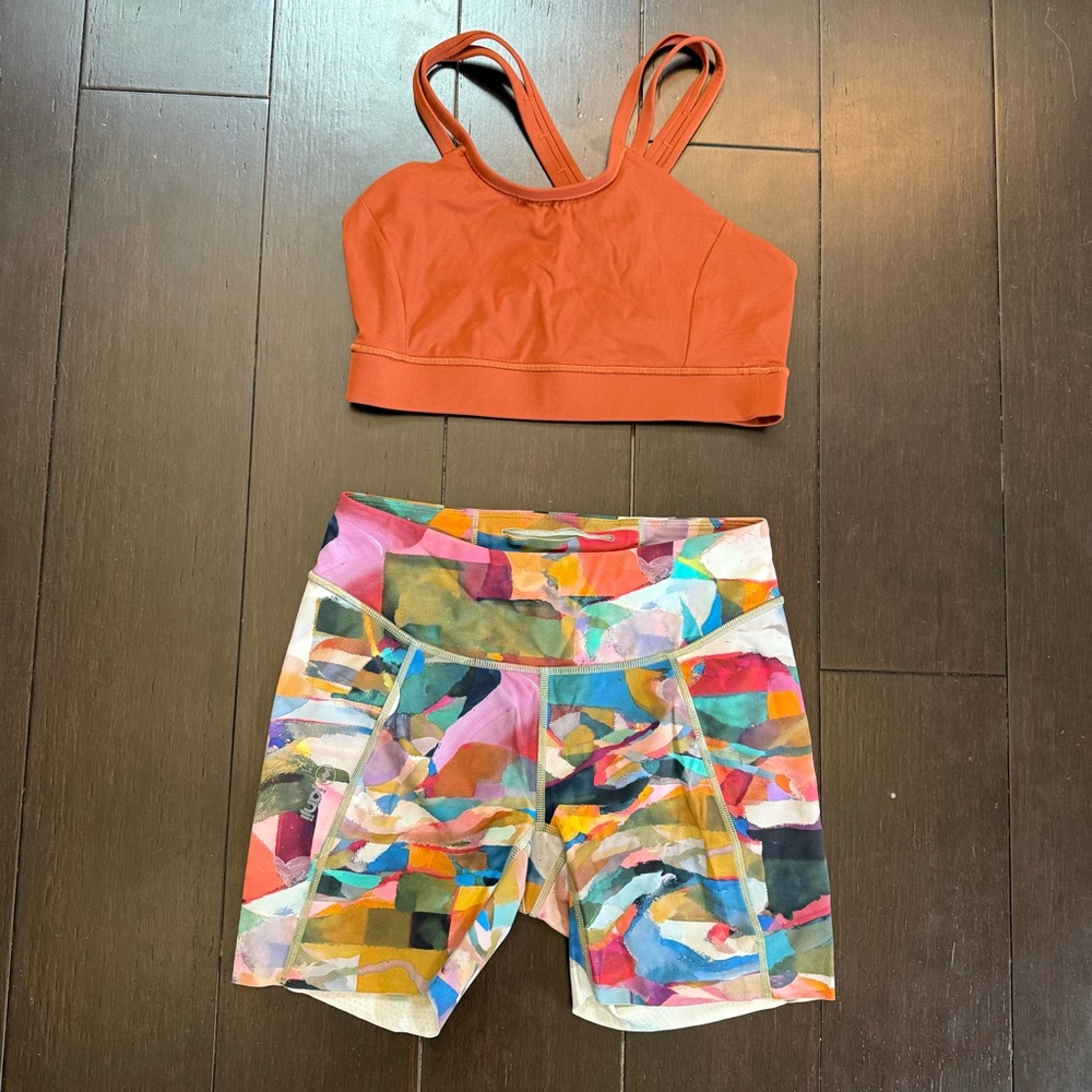 Janji Multicolor Women's Running Shorts + Sports Bra
